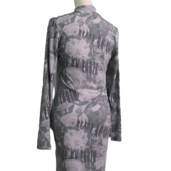 Urban Revivo Mini Dress in All-Over Gray Print-XL-NWOT - Picture 3 of 16